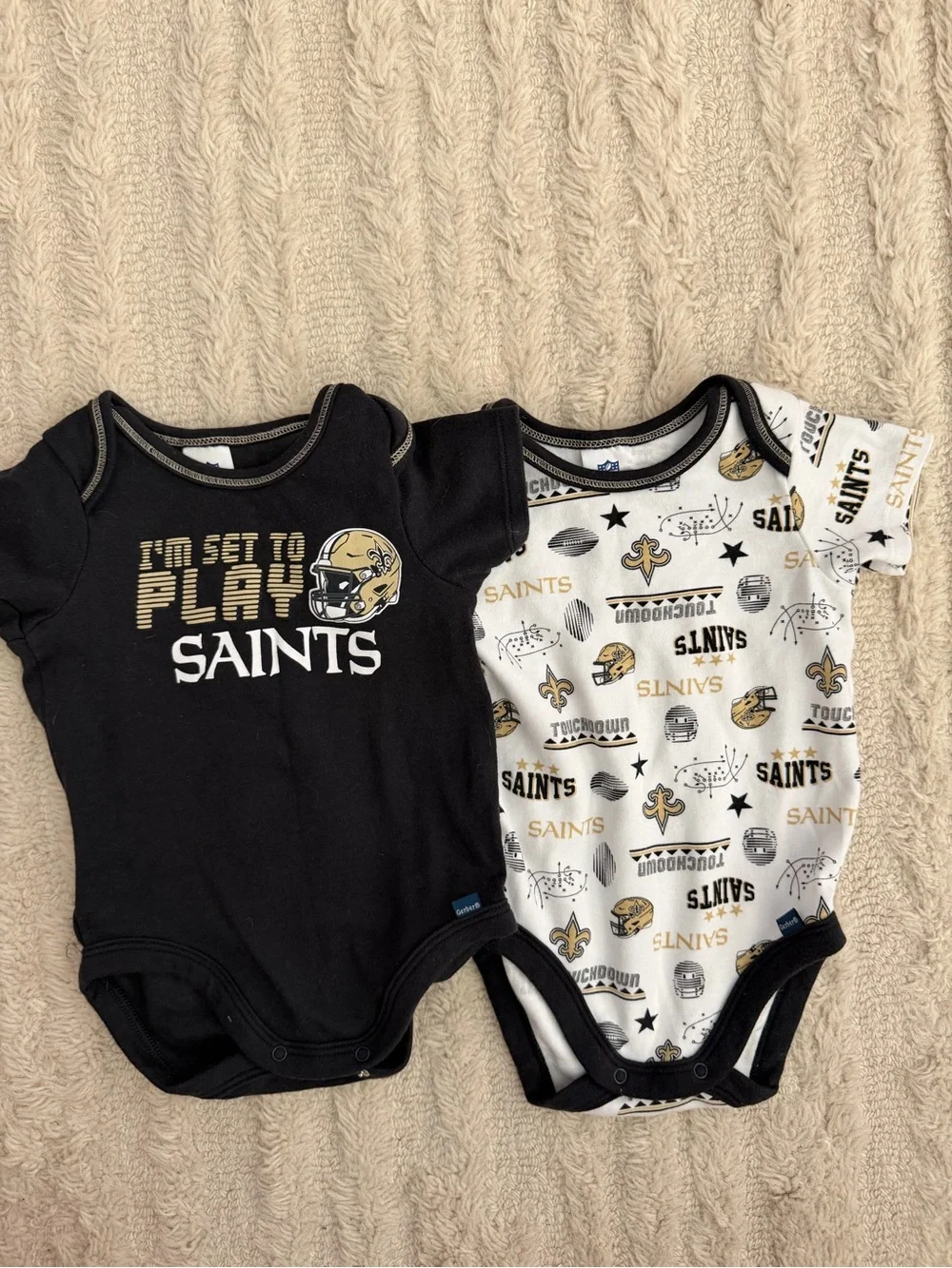 New Orleans Saints Infant One-Piece Bodysuits - Black & White